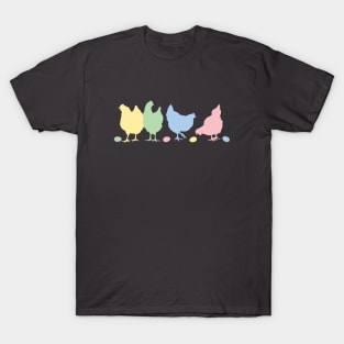 Cute Pastel Easter Egg Flock of Hens for Chicken Lovers T-Shirt